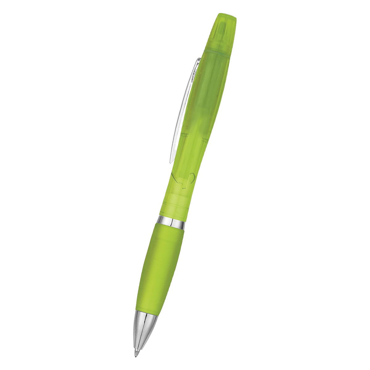 Twin-Write Pen With Highlighter - Translucent Green