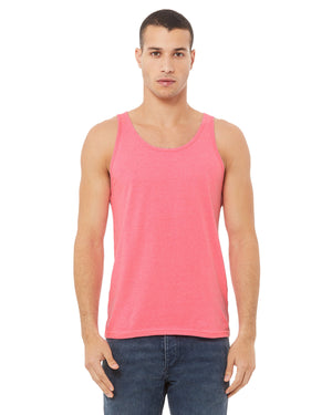 Unisex Heather CVC Tank - Neon Pink