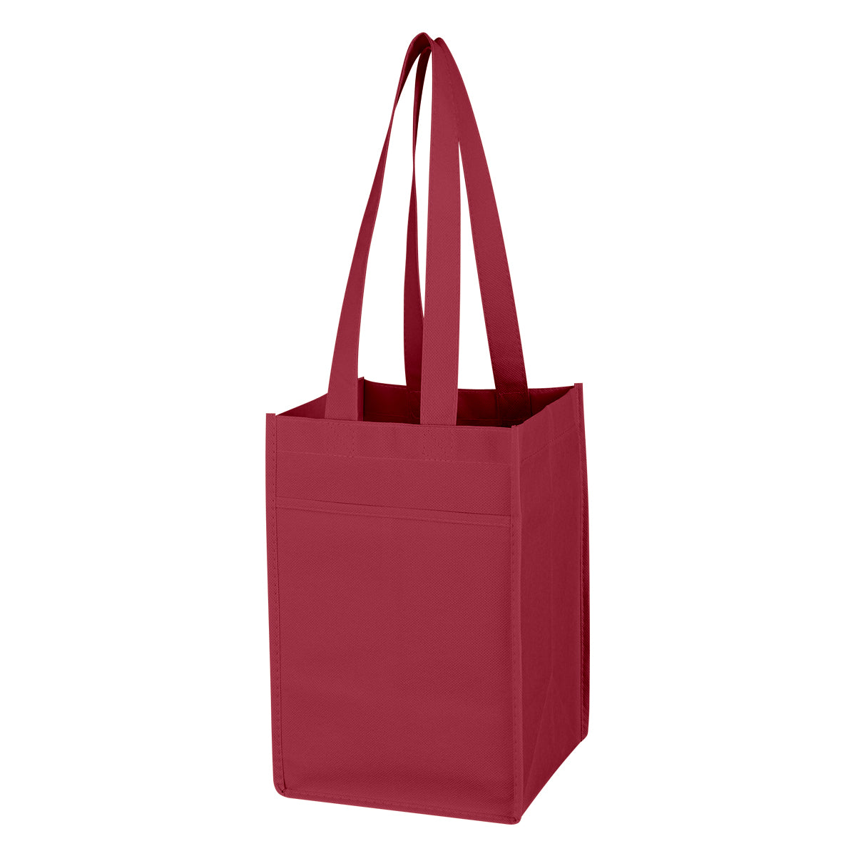 Non-Woven 4 Bottle Wine Tote - Burgundy