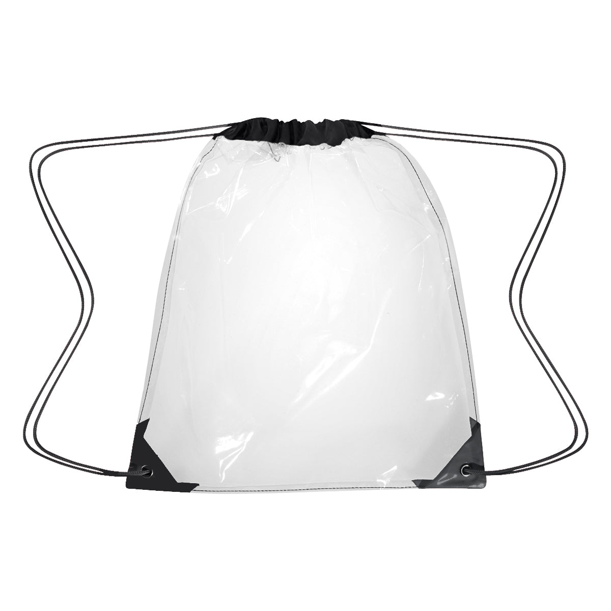 Clear EVA Drawstring Backpack - Clear With Black