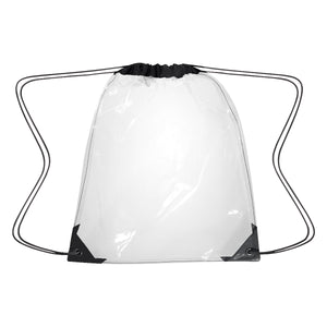 Clear EVA Drawstring Backpack - Clear With Black