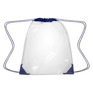 Clear EVA Drawstring Backpack - Clear With Navy