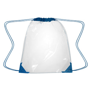 Clear EVA Drawstring Backpack - Clear With Royal