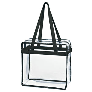 Clear EVA Tote Bag With Zipper - Clear With Black