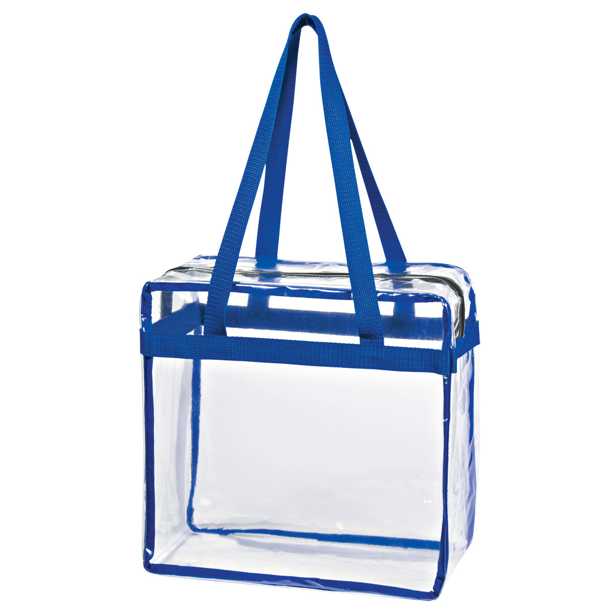 Clear EVA Tote Bag With Zipper - Clear With Royal