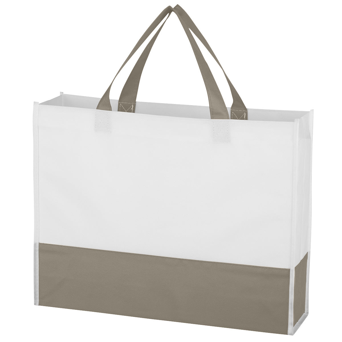 Non-Woven Prism Tote Bag - White With Gray