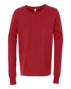 BELLA + CANVAS Youth Jersey Long-Sleeve T-Shirt - Red
