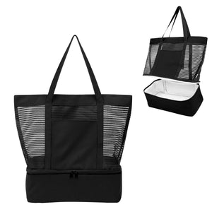 Marley rPET Mesh Tote Bag With Cooler - Black