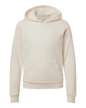 BELLA + CANVAS Youth Sponge Fleece Pullover Hooded Sweatshirt - Natural