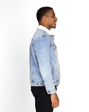 Threadfast Unisex Sherpa-Lined Denim Jacket - Side