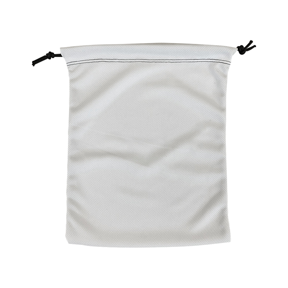 7" W X 9" H Polyester Drawstring Bag - White