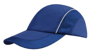4 Panel Sports Cap with Mesh Inserts - Royal With White