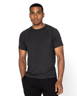 Threadfast Unisex Impact Raglan T-Shirt - Black Heather