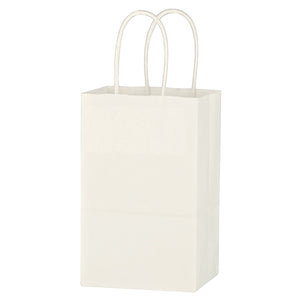 Kraft Paper White Shopping Bag - 5-1/4" x 8-1/4" - White