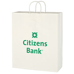 Kraft Paper White Shopping Bag - 16" x 19"