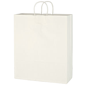 Kraft Paper White Shopping Bag - 16" x 19" - White