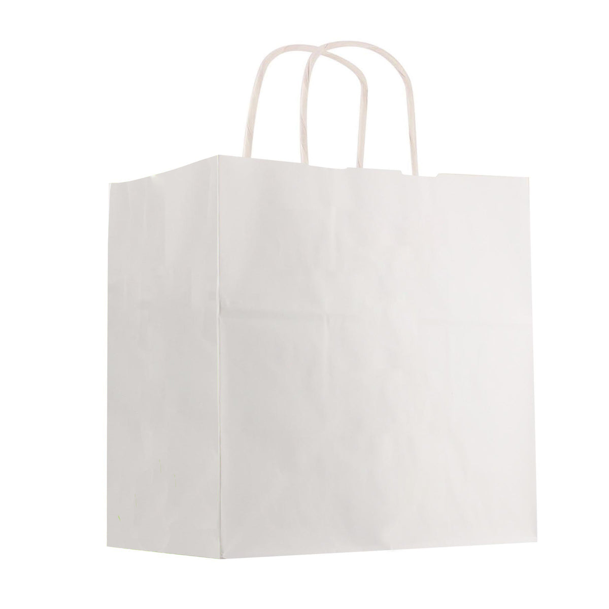Kraft Paper White Shopping Bag - 10" x 10" - White