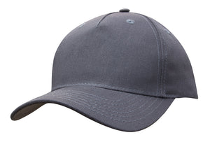 5 Panel Cotton Twill Cap - Charcoal