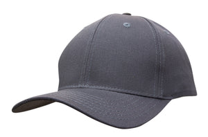 6 Panel Cotton Twill Cap - Charcoal