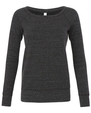 Ladies' Sponge Fleece Wide Neck Sweatshirt - Char Blk Triblnd