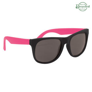 Rubberized Sunglasses - Black With Pink