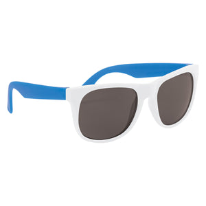 Rubberized Sunglasses - White With Blue