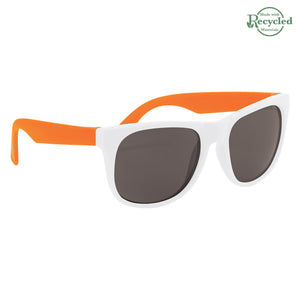 Rubberized Sunglasses - White With Orange