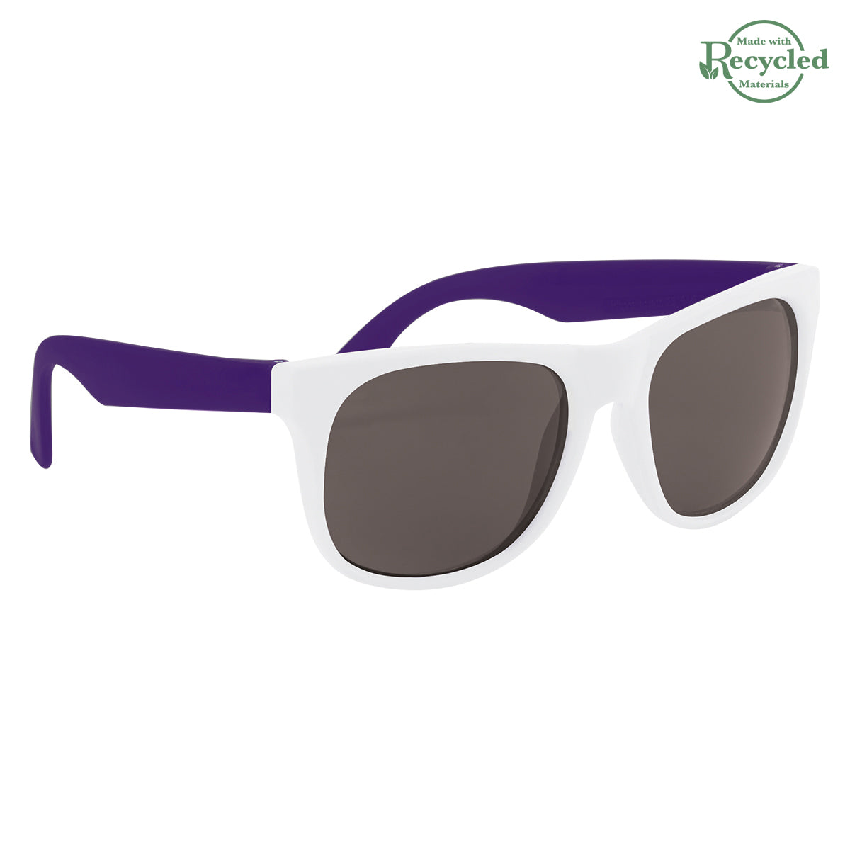 Rubberized Sunglasses - White With Purple