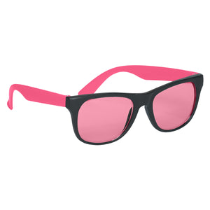 Tinted Lenses Rubberized Sunglasses - Pink
