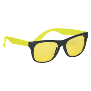 Tinted Lenses Rubberized Sunglasses - Yellow