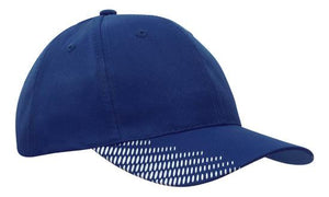 6 Panel Breathe P-Twill with Peak Print Cap - Royal With White