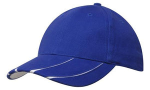 6 Panel BHC Cap with Peak Inserts - Custom Embroidered - Royal With White