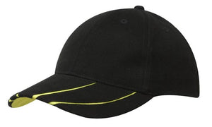 BHC Cap with Hi-Vis Peak Inserts - Black With Green