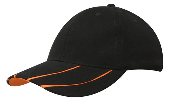 BHC Cap with Hi-Vis Peak Inserts - Black With Orange