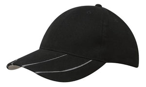 BHC Cap with Hi-Vis Peak Inserts - Black With Silver