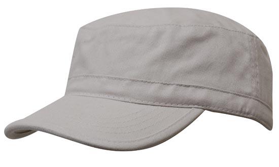 Brushed Sports Twill Military Cap - Custom Embroidered - Stone