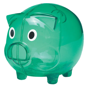 Plastic Piggy Bank - Translucent Green