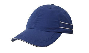 Microfibre Sports Cap Piping-Sand - Royal With White