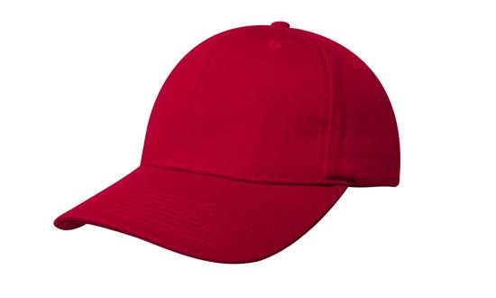 6 Panel Chino Twill Cap - Red
