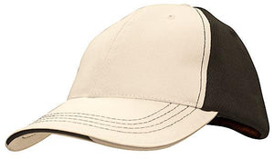 6 Panel Cool Mesh Trucker Cap with Sandwich - Custom Embroidered - White With Black