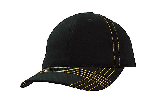 6 Onl BHC Cap with Contrast Stitching - Black With Gold