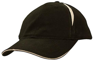 6 Panel BHC Cap with Crown Inserts-Sandwich - Navy With White