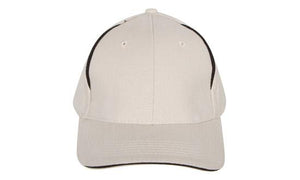 6 Panel BHC Cap with Crown Inserts-Sandwich - Stone With Black