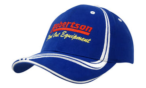 6 Panel BHC Cap Sand & Embroidered Lines