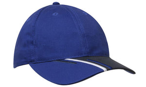 6 Panel Brushed Cotton Cap 3 Colour Peak