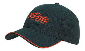 6 Panel Double Pique Mesh Cap with Sandwich