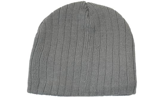 Acrylic Cable Knit Beanie - Charcoal