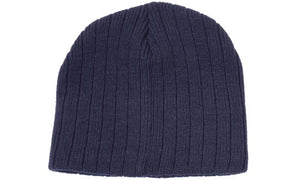 Acrylic Cable Knit Beanie - Navy