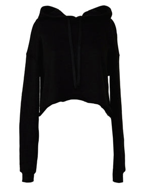 Ladies' Cropped Fleece Hoodie - Black