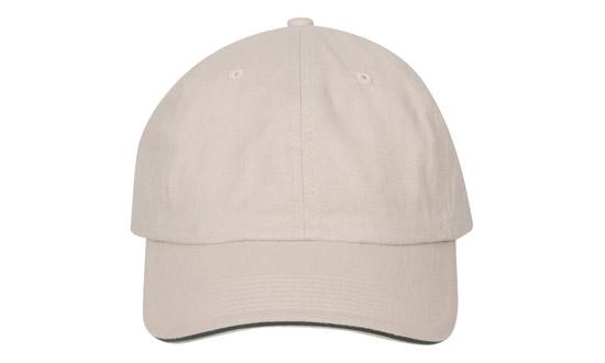 6 Panel US HBC Sandwich Cap & Buckle - Custom Embroidered - Stone-Navy